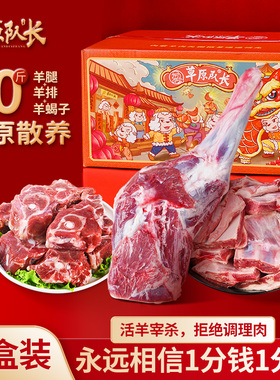 草原队长 羊肉新鲜半只羊内蒙古羊排羊腿羊蝎子年货礼盒 5000g