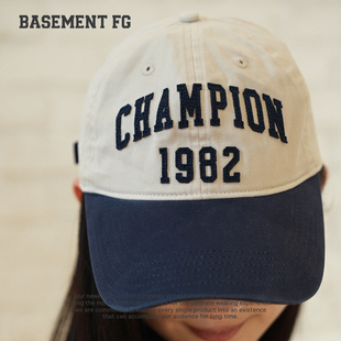 BASEMENTFG复古风拼色棒球帽百搭字母刺绣街头潮帽264010035030