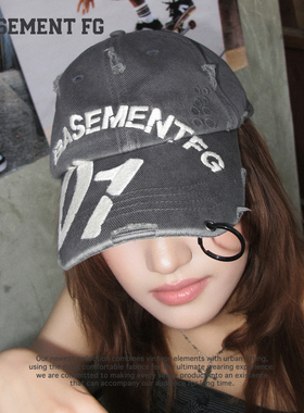 BASEMENTFG美式复古字母印花棒球帽女夏季街头休闲264010040002