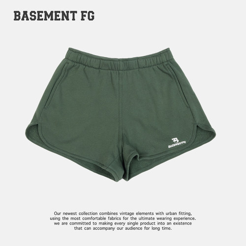 BASEMENTFG运动短裤宽松休闲复古墨绿色261130028016