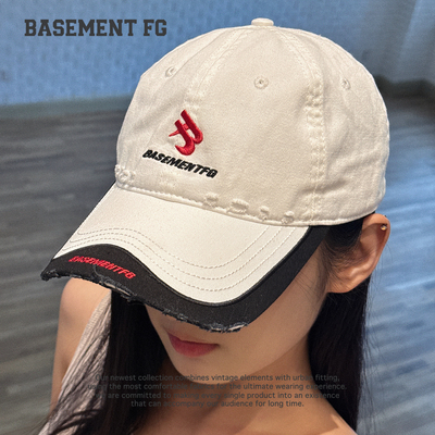 BASEMENTFG美式复古刺绣棒球帽男女宽檐显脸小254010044005