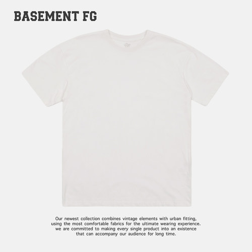 BASEMENTFG简约风白色短袖T恤圆领纯棉上衣舒适百搭261020315005
