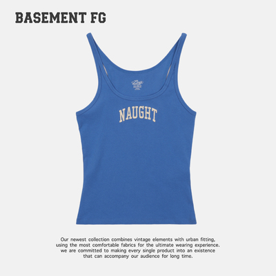 BASEMENTFG美式简约风字母印花吊带背心女蓝色261010191072