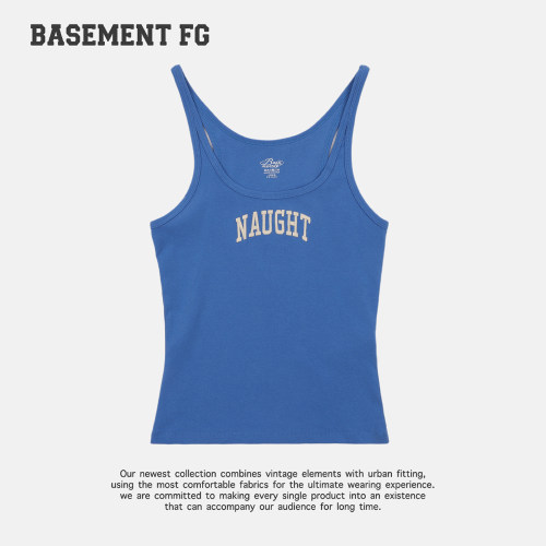 BASEMENTFG美式简约风字母印花吊带背心女蓝色261010191072