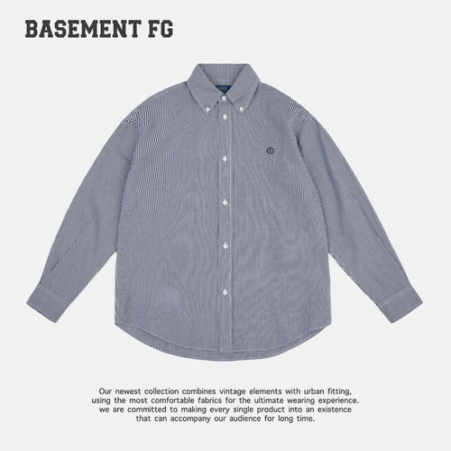 BASEMENTFG美式复古格子衬衫女百搭休闲长袖上衣简约262070019038