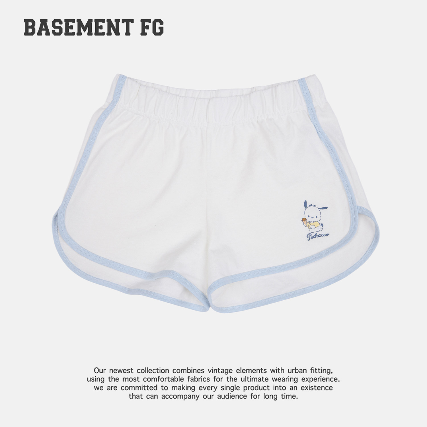 BASEMENTFG美式复古运动短裤女夏休闲热裤撞色滚边261130022005