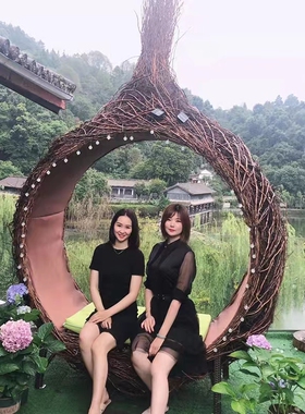 藤条打卡田园庭院拍照v网红引流