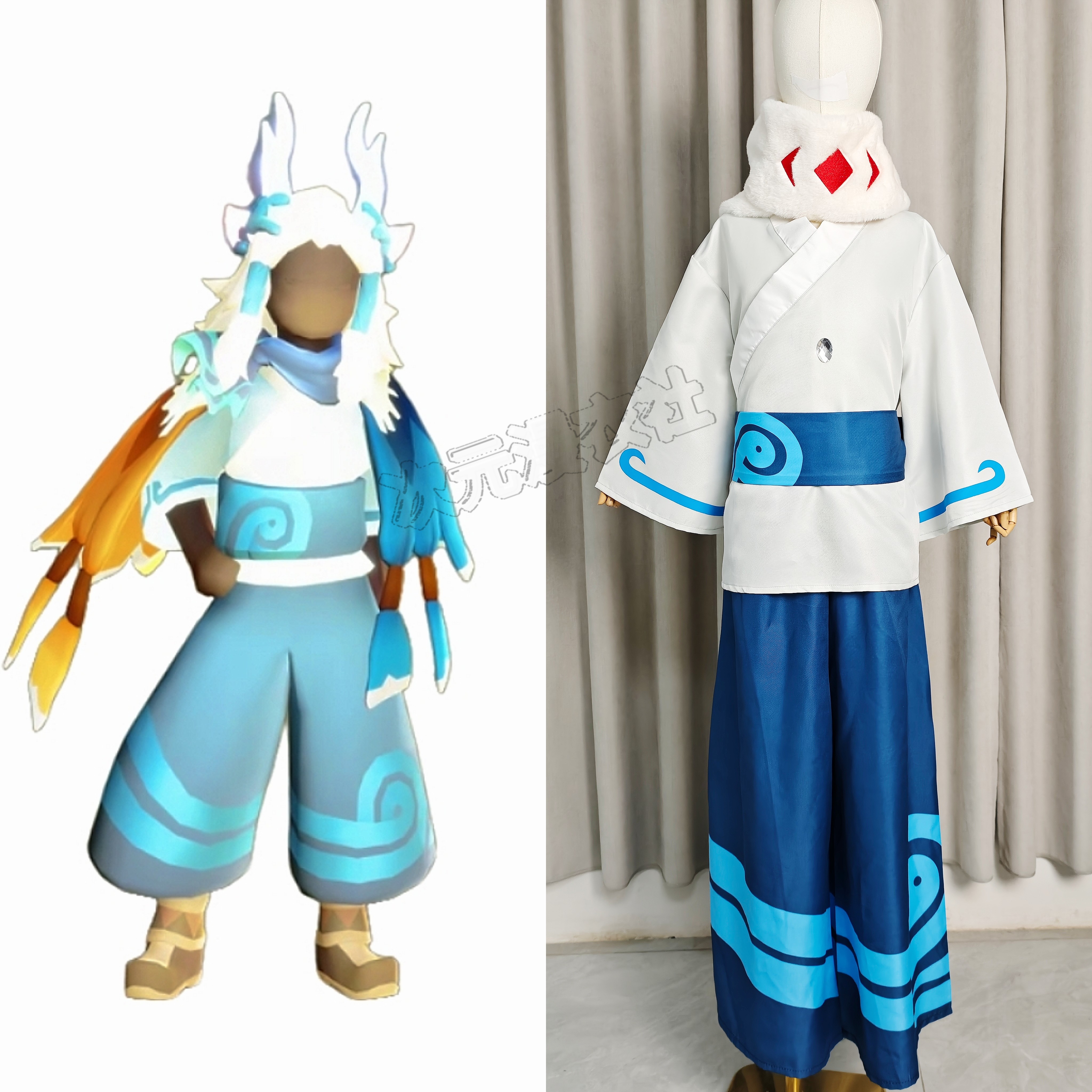 sky光遇海洋武士裤cos服同款cosplay服装宽松三件套上衣腰带裤子