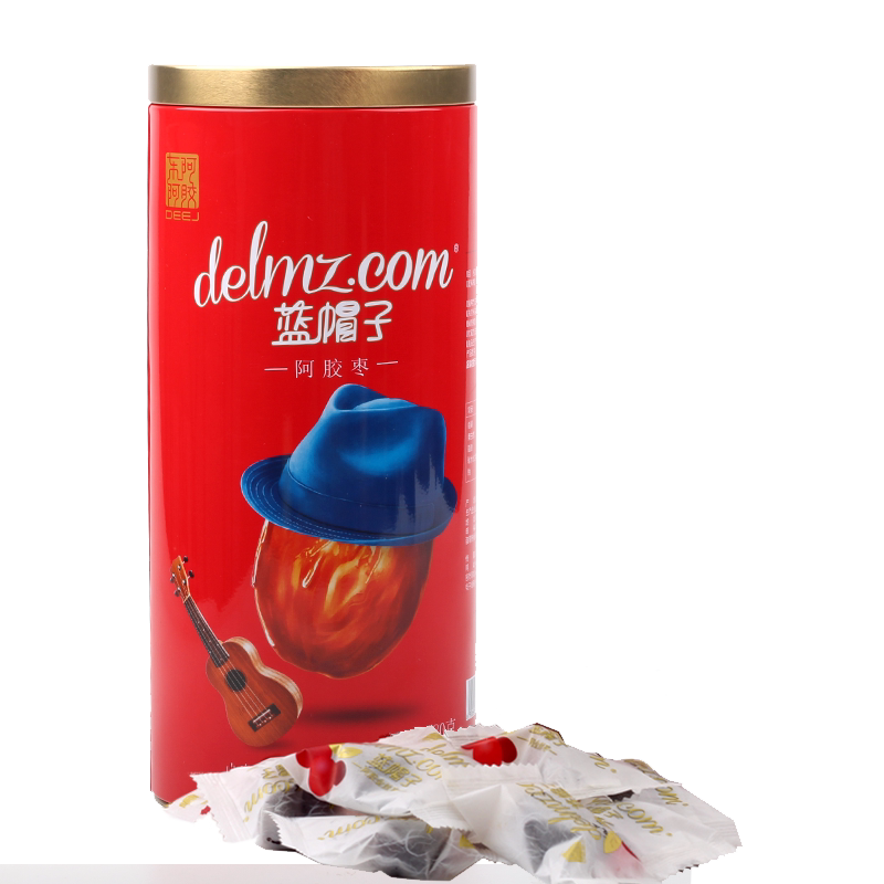 新货正品东阿 阿胶枣蓝帽子阿胶枣280g*1罐礼盒包邮阿胶红枣蜜饯