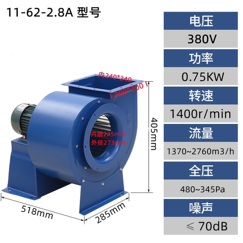 新款11-62离心风机5.5KW
