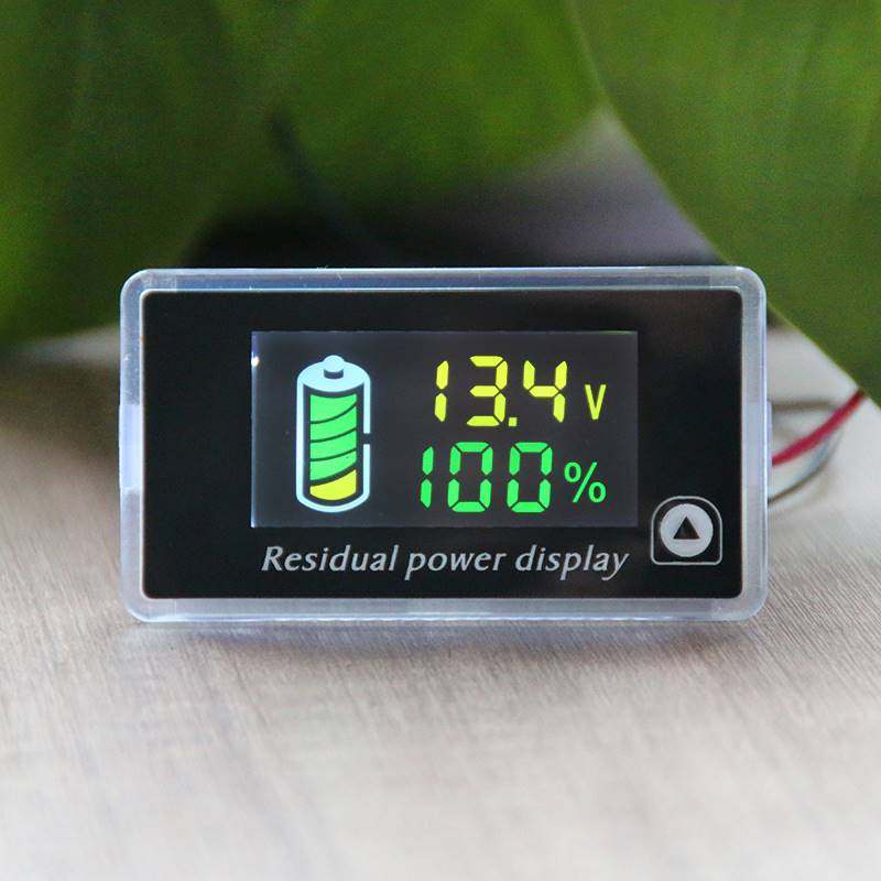电动车电量表显示器汽车载蓄电池电瓶铅酸锂电池显示电压表12-96v