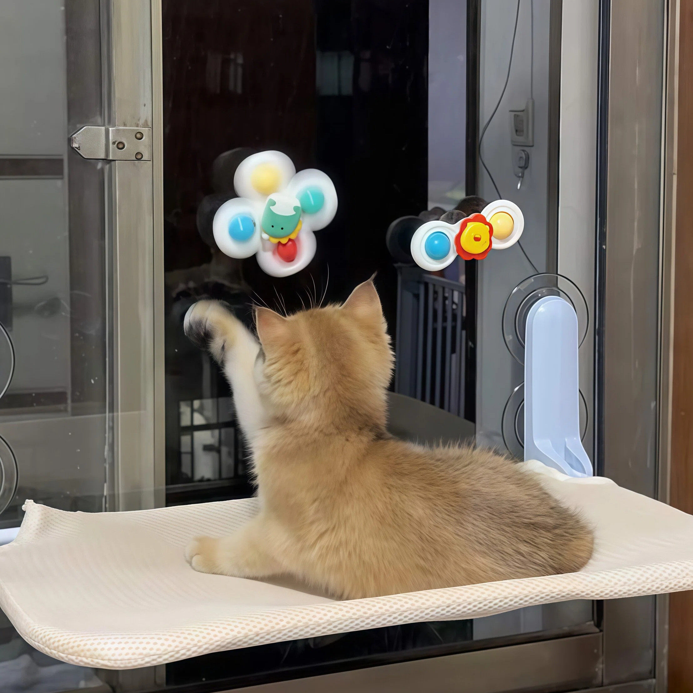 猫玩具逗猫棒猫咪自嗨解闷神器消耗体力窗户吸盘转转乐风车免打孔