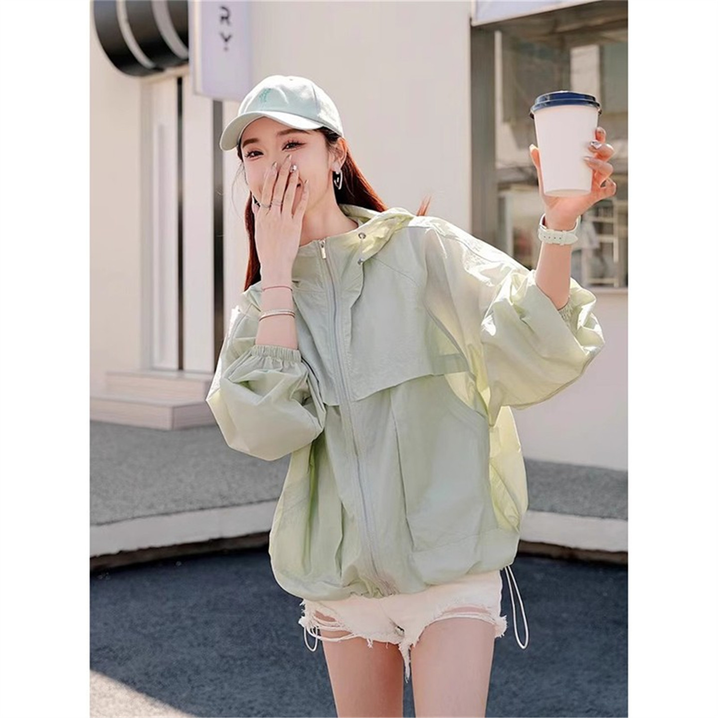 宽松防晒衣夏季女短款轻薄透