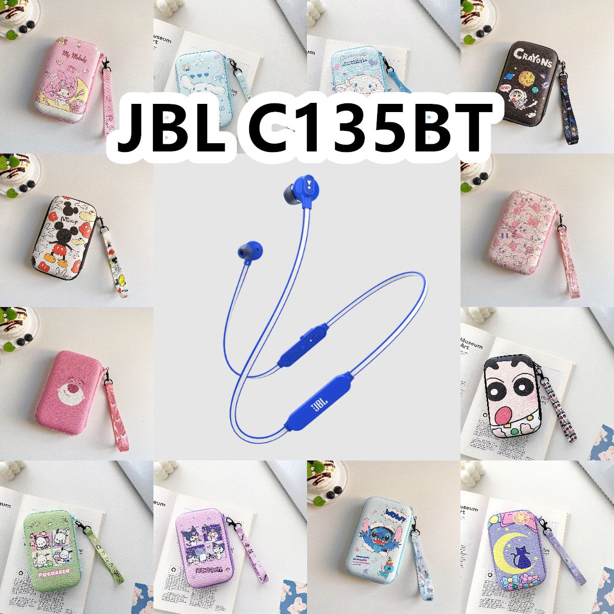 适用于JBL C135BT有线运动耳机包卡通EVA保护盒