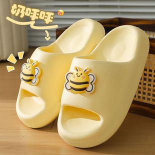 女款 夏季 居家休闲外穿防臭防滑踩屎感凉拖鞋 拖鞋 可爱小蜜蜂情侣款