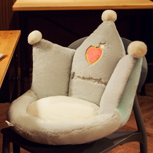 可爱椅子坐垫屁垫靠垫靠背腰靠一体办公室久坐座椅屁股垫冬季毛绒