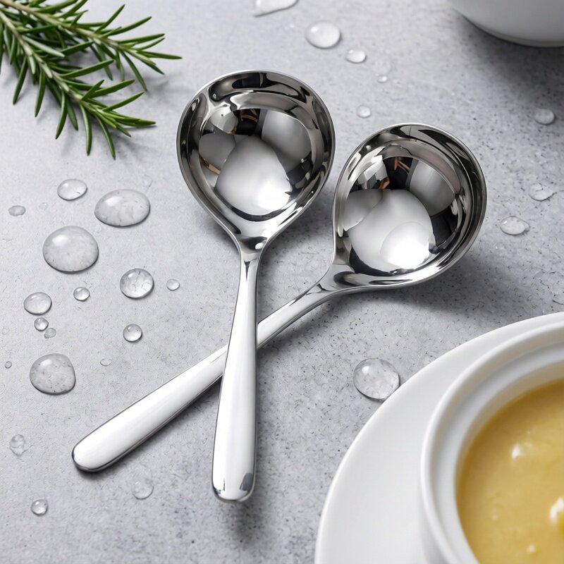 韩式家用厨房汤勺饭勺高颜值加厚长柄调羹西餐勺圆头主餐勺子