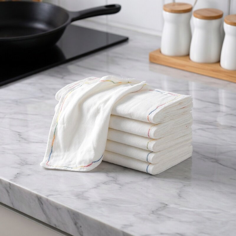 厨房家用百洁布洗碗布多层纱布疏油抹布吸水不掉毛擦桌清洁毛巾