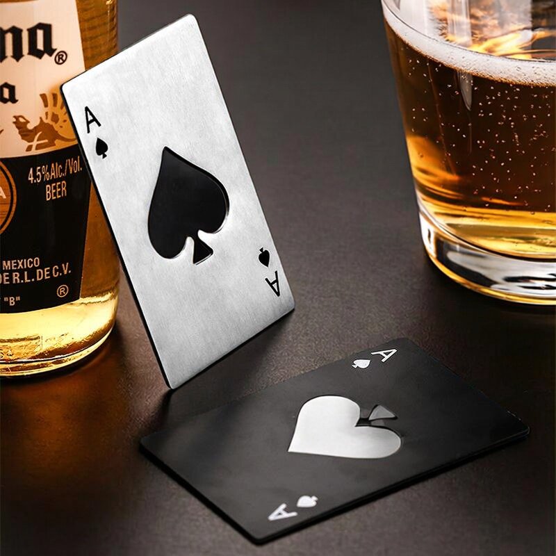 新款创意啤酒开瓶器不锈钢开瓶器黑桃A启瓶器啤酒起个性开酒器