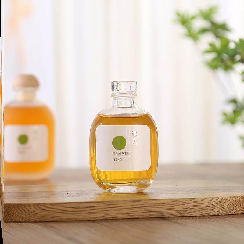 自酿白酒果酒玻璃酒瓶空瓶子带盖木塞泡酒密封瓶储存酒饮料分装瓶