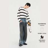 长裤 男女同款 新品 FengChenWang26早春蓝黑渐变直筒牛仔裤