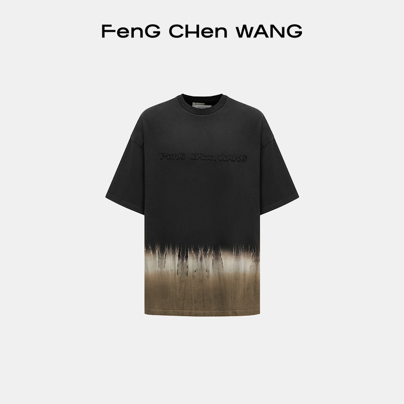 【FengChenWang】扎染刺绣废土风OVERSIZE男女同款短恤T恤