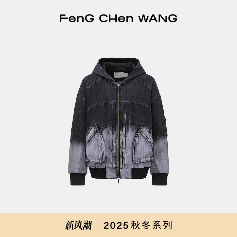 FengChenWang渐变牛仔拉链夹克