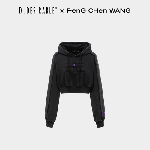 【联名系列】FengChenWangxD.Desirable解构拼接水洗连帽短卫衣