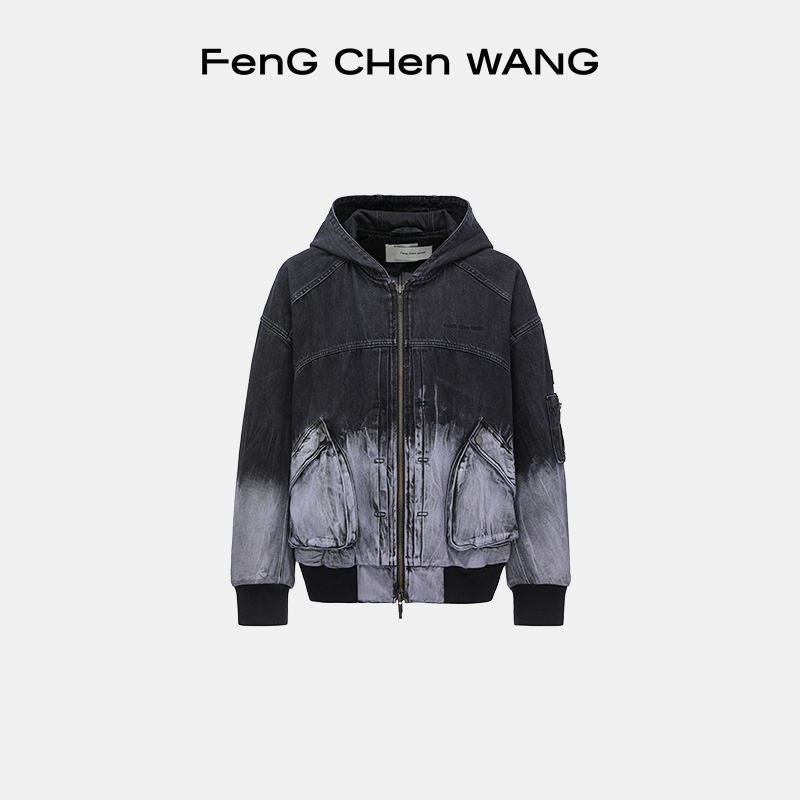 FengChenWang渐变牛仔拉链夹克