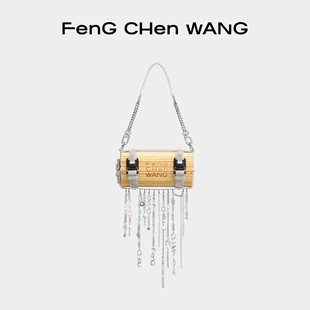 经典 系列logo金属装 FengChenWang 饰链条休闲斜挎小竹包