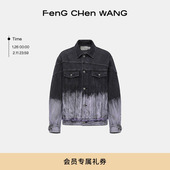 25秋冬黑紫色渐变牛仔夹克男女同款 FengChenWang 外套