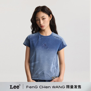 Feng 休闲短袖 联名系列 T恤 修身 Lee Wang女士短款 Chen