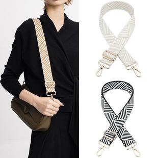 花纹斜挎包带小众设计棕色潮流包包带单肩斜挎肩带黑色编织替换带