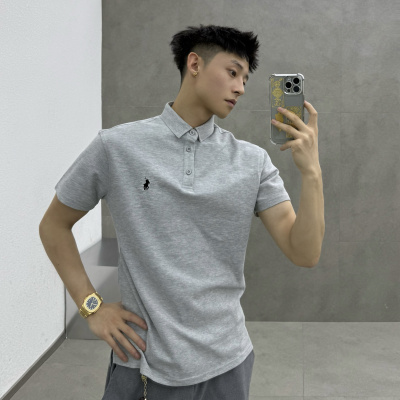 ZTKG美式索罗娜拉夫小马刺绣polo衫珠地棉男生宽松百搭基础正肩T