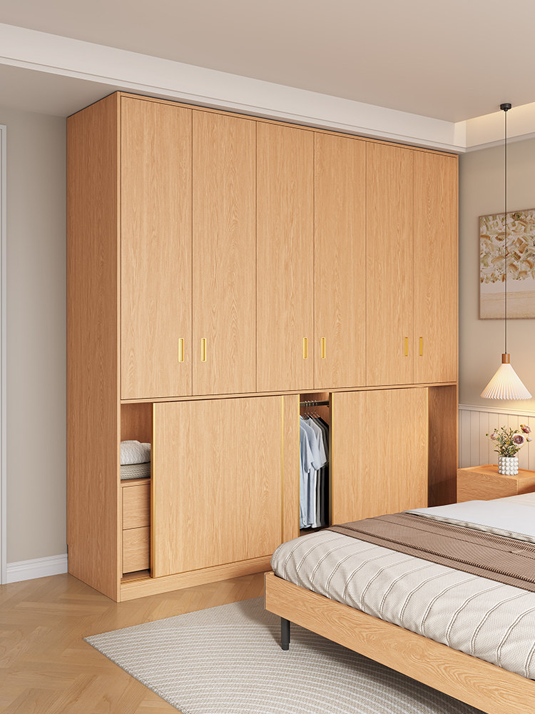 国富实木推拉门衣柜卧室家庭小公寓节省空间分段平滑动集成柜,住宅家具,独立衣柜,淘宝优惠券,粉丝福利购,淘宝优惠卷