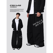 街舞运动裤 CBXLAB街舞潮牌男装 黑色印花美式 街头嘻哈休闲hiphop潮