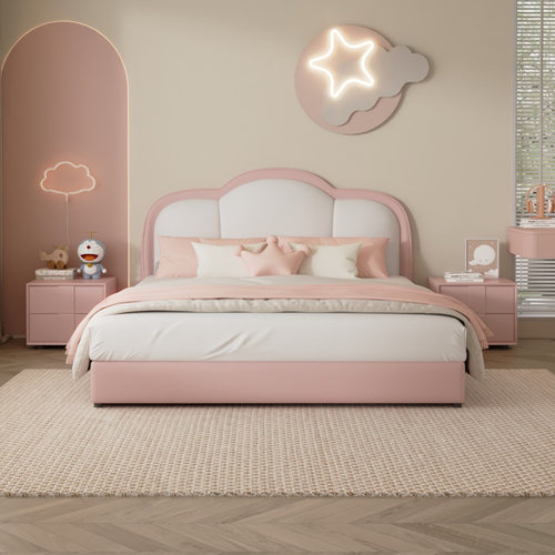 实木卧室床少女公主床云朵儿童床