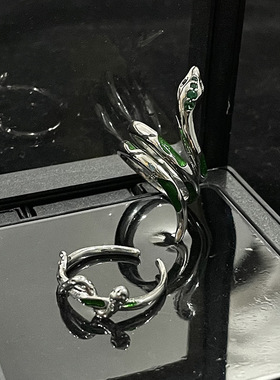 DAMAI小众设计青蛇高级感戒指女ins冷淡风法式个性开口暗黑风时尚