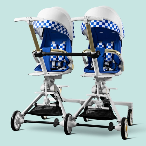 Складная коляска для близнецов с сидением для двоих, детская тележка для выхода на улицу, можно сидеть и лежать