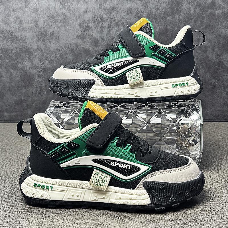 男童鞋春秋季新款皮面防滑软底百搭女孩儿童鞋子休闲运动鞋中大童