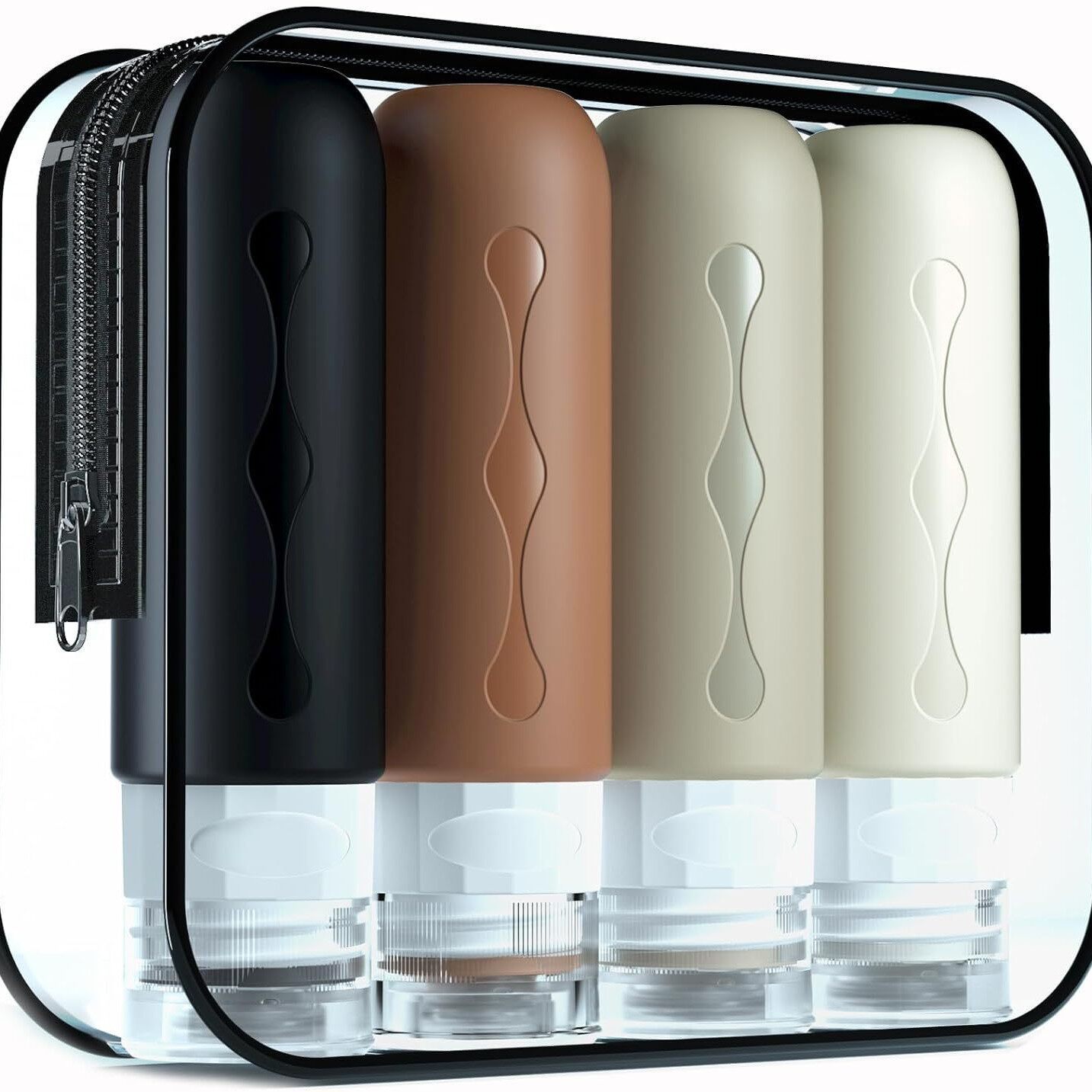 热卖化妆品硅胶竖条分装瓶90ml洗发水沐浴露大容量旅行套装分装瓶