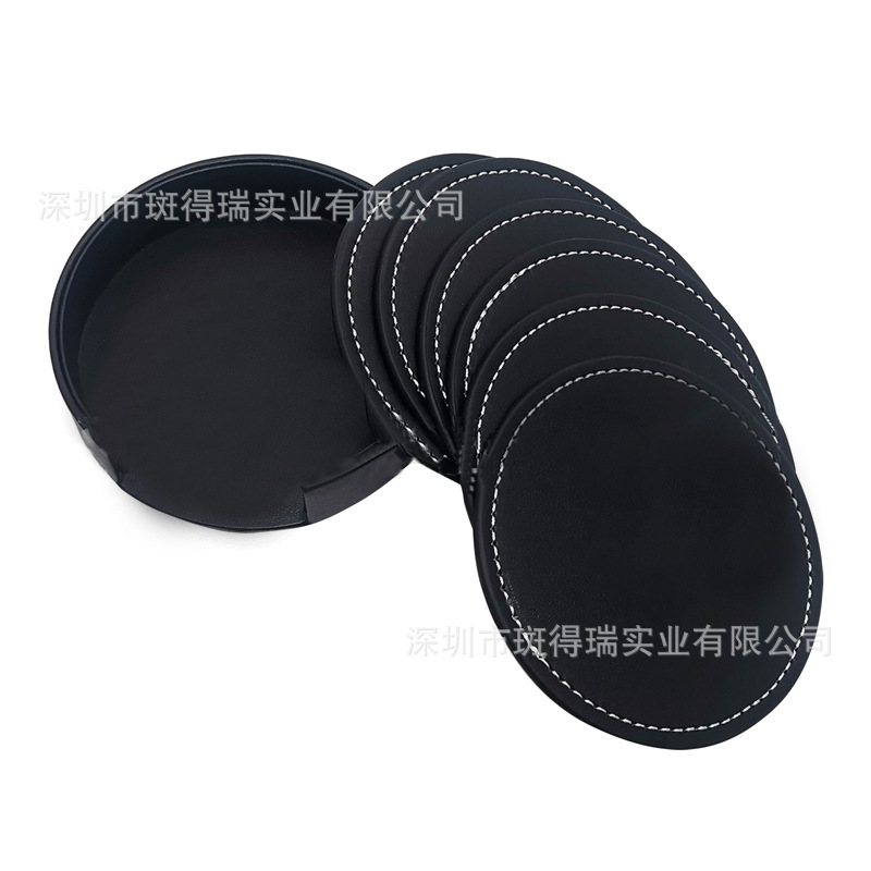 圆形隔热垫皮质垫子碗垫盘垫10cm杯垫组合皮革耐热PU杯垫套装