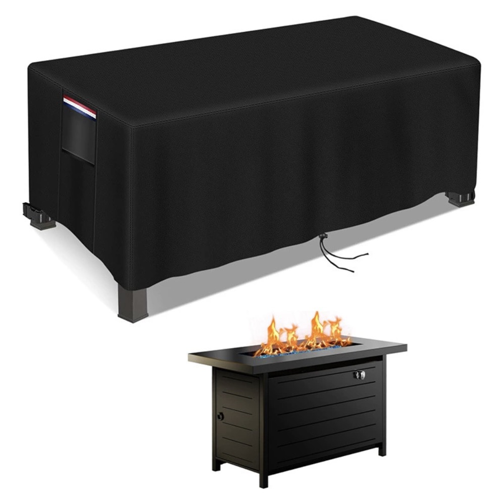 亚马逊热销 多尺寸方形户外壁炉罩 420D涂银防水防晒可手提火坑盖