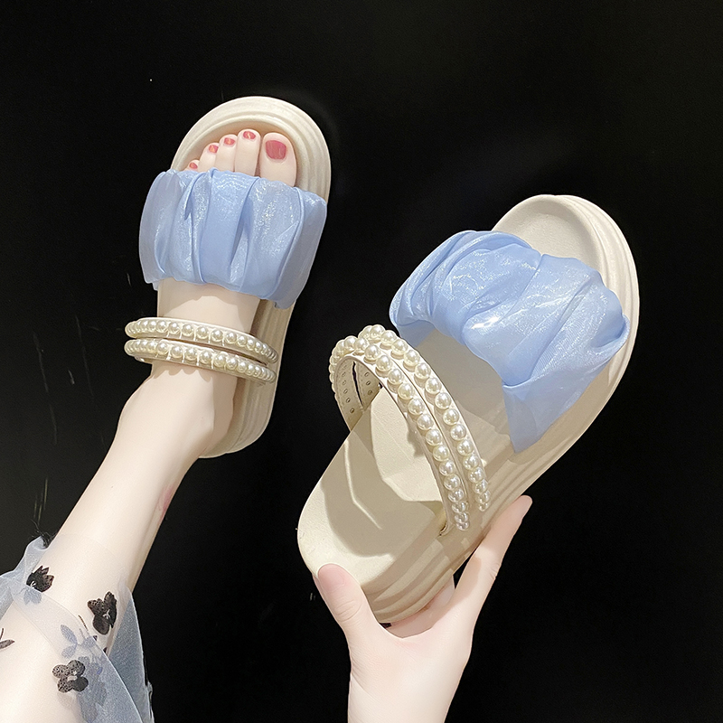 大码41-43凉鞋女夏季两穿ins仙女风配裙子宽脚肥胖mm孕妇凉拖