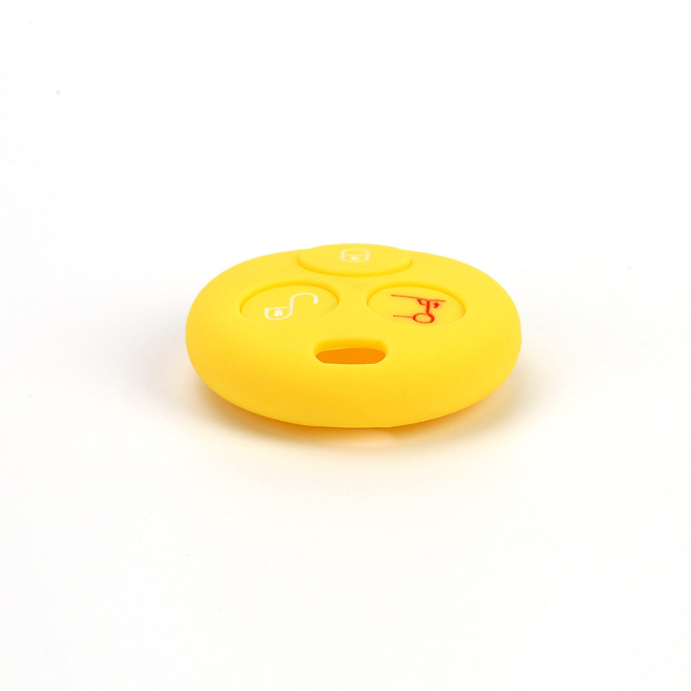 适用奔驰斯玛特直板3键硅胶钥匙套smart圆形钥匙包汽车遥控器包套