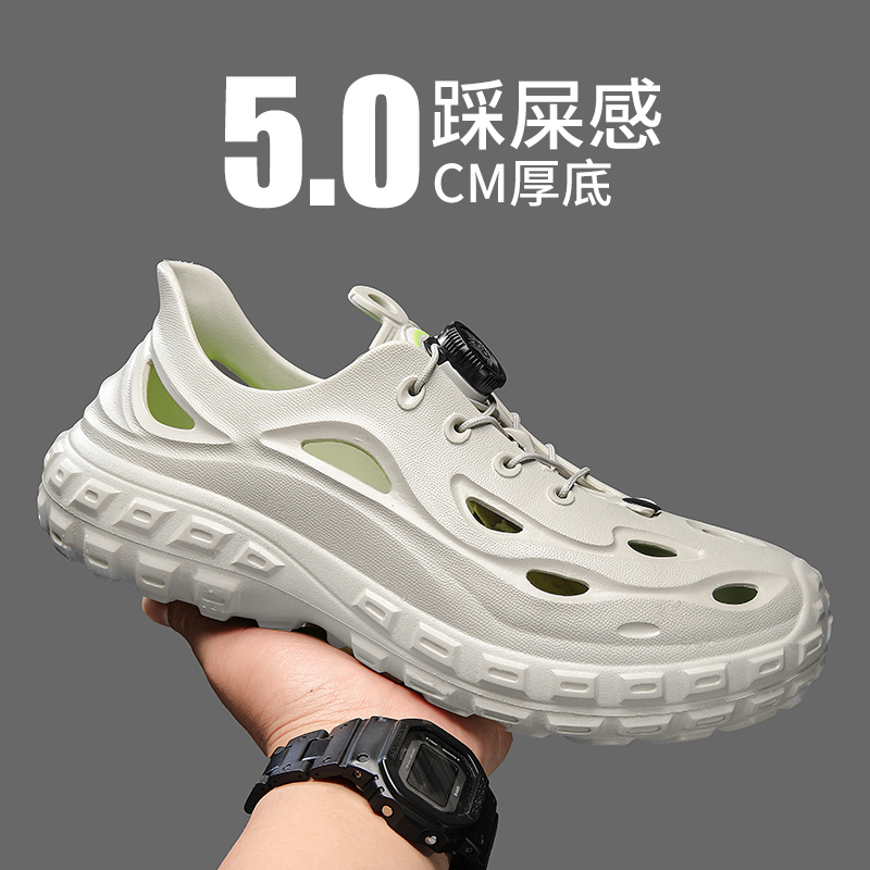 洞洞鞋男夏季2024新款外穿休闲男生拖鞋户外涉水溯溪大码沙滩凉鞋