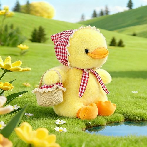可爱小鸭子毛绒玩具围巾鸭公仔动物玩偶布娃娃生日礼物小黄鸭摆件