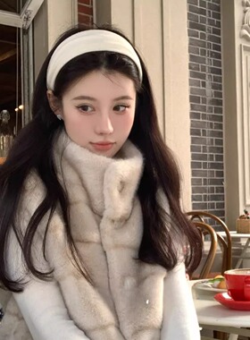 韩系千金纯白色宽边发箍女日常外戴高颅顶洗脸头箍秋冬氛围感发饰