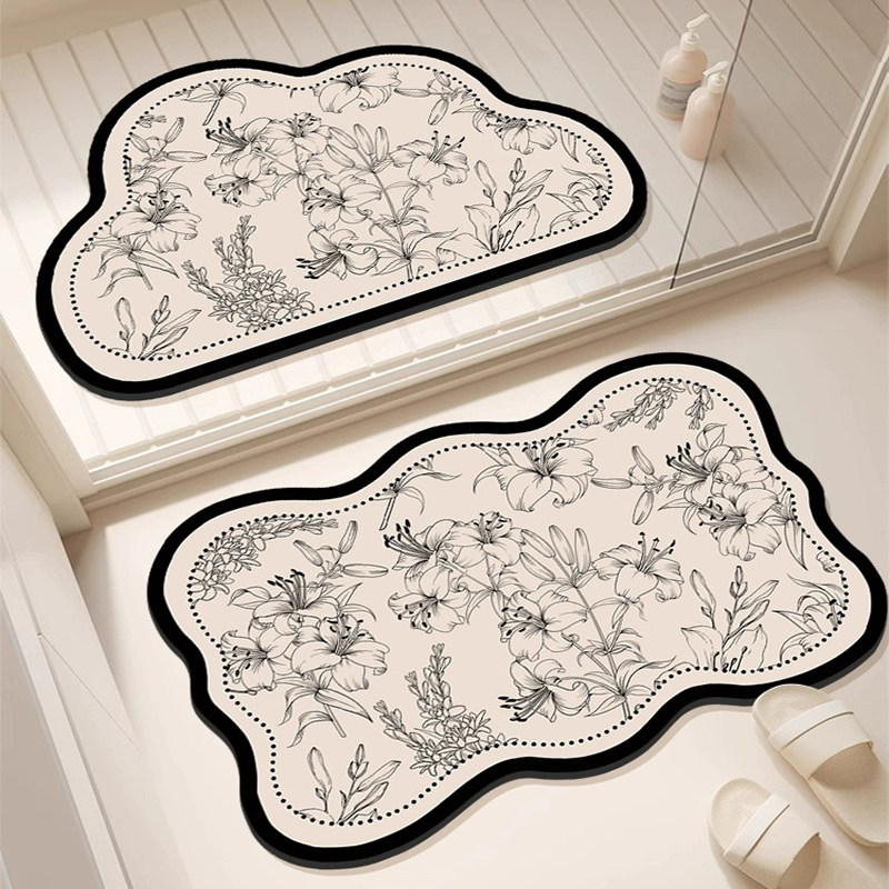 卫生间地垫浴室防滑吸水厕所门口洗手间硅藻泥速干脚垫子卫浴地毯