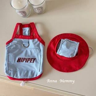 狗狗衣服夏天凉凉衣潮流撞色防晒凉感背心宠物猫咪小型犬比熊泰迪